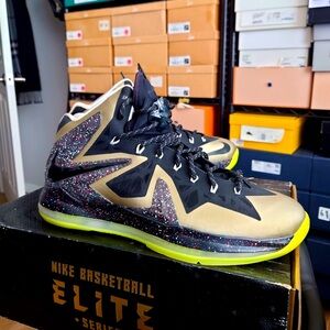 Nike Lebron X 10 Nike ID Gold Black Star